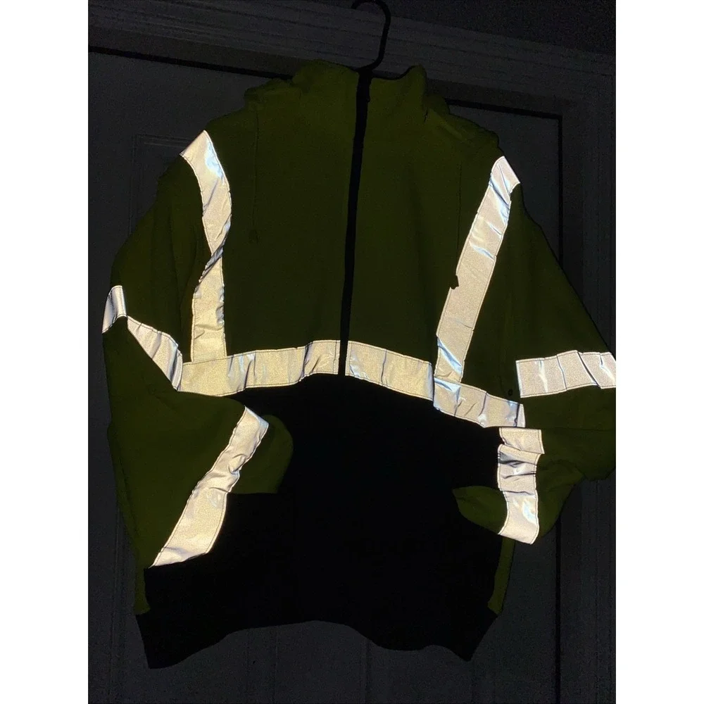 Reflective Apparel Jacket Coat Zip Up Mens XL Neon ANSI/ISEA 107-2020 Class 3